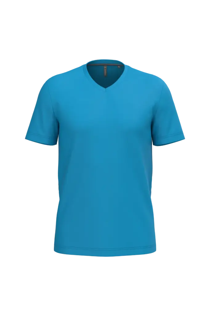 T-shirt V-hals korte mouwen, tropical blue — productfoto 55