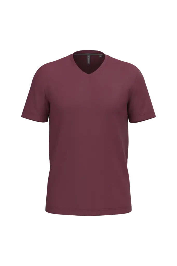 T-shirt V-hals korte mouwen, wine — productfoto 57