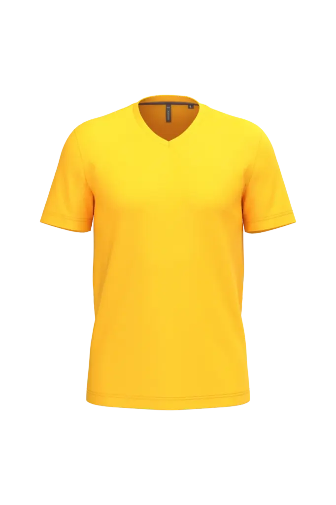 T-shirt V-hals korte mouwen, yellow — productfoto 58