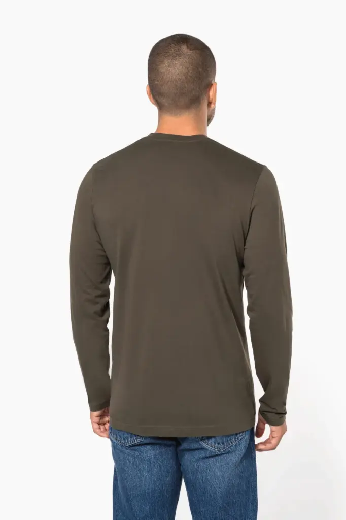 K358-5_2025 - Hidalgo-werbeartikel T-shirt V-hals lange mouwen — productfoto 2