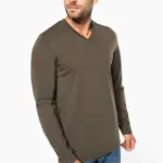 K358-6_2025 - Hidalgo-werbeartikel T-shirt V-hals lange mouwen — productfoto 6