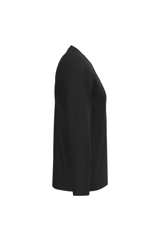 PS_K358-S_BLACK - Hidalgo-werbeartikel T-shirt V-hals lange mouwen — productfoto 10