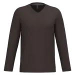 PS_K358_CHOCOLATE - Hidalgo-werbeartikel T-shirt V-hals lange mouwen — productfoto 14