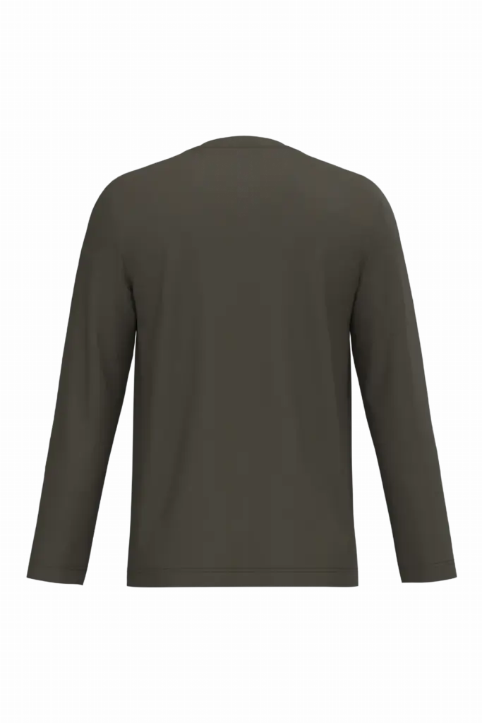 PS_K358-B_DARKKHAKI - Hidalgo-werbeartikel T-shirt V-hals lange mouwen — productfoto 21