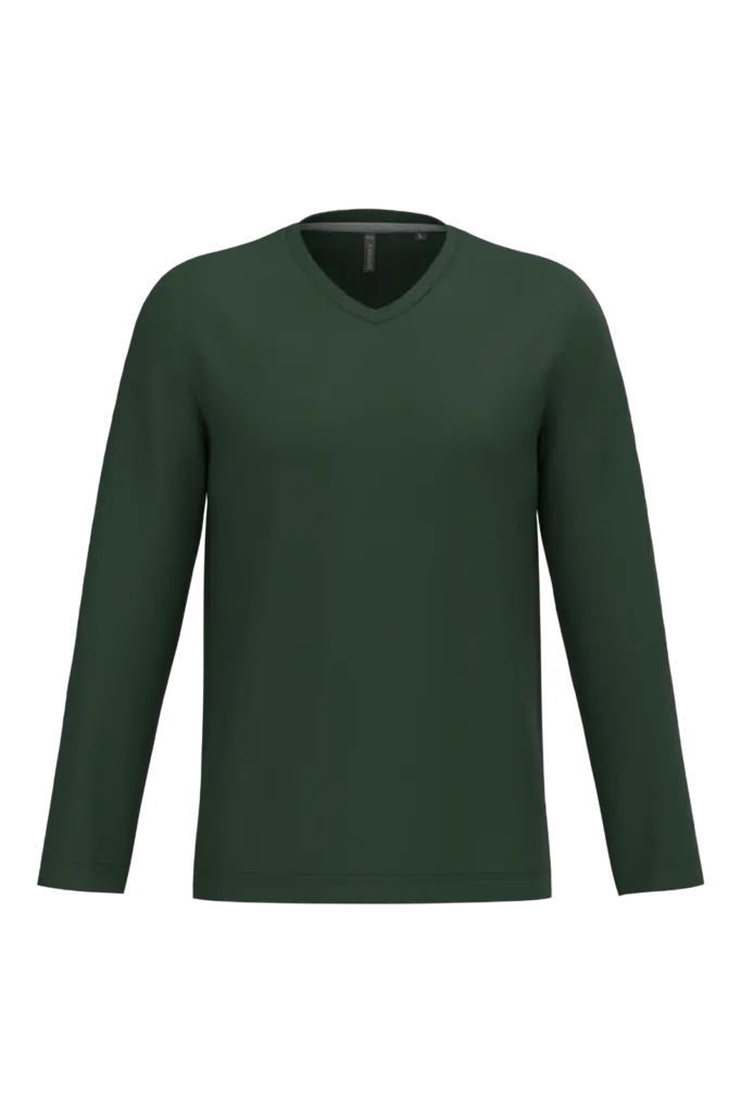 PS_K358_FORESTGREEN - Hidalgo-werbeartikel T-shirt V-hals lange mouwen — productfoto 23