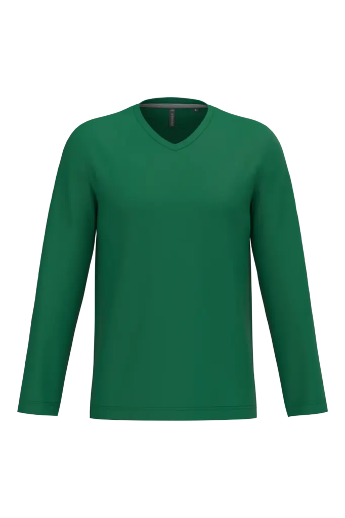 PS_K358_KELLYGREEN - Hidalgo-werbeartikel T-shirt V-hals lange mouwen — productfoto 29