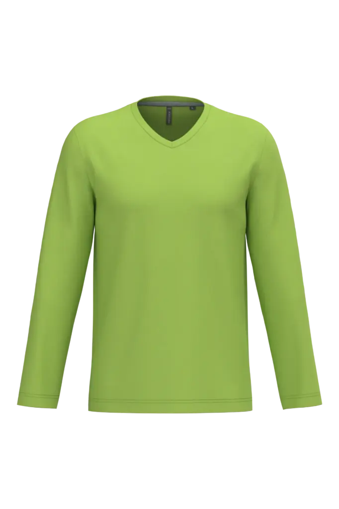 PS_K358_LIME - Hidalgo-werbeartikel T-shirt V-hals lange mouwen — productfoto 38
