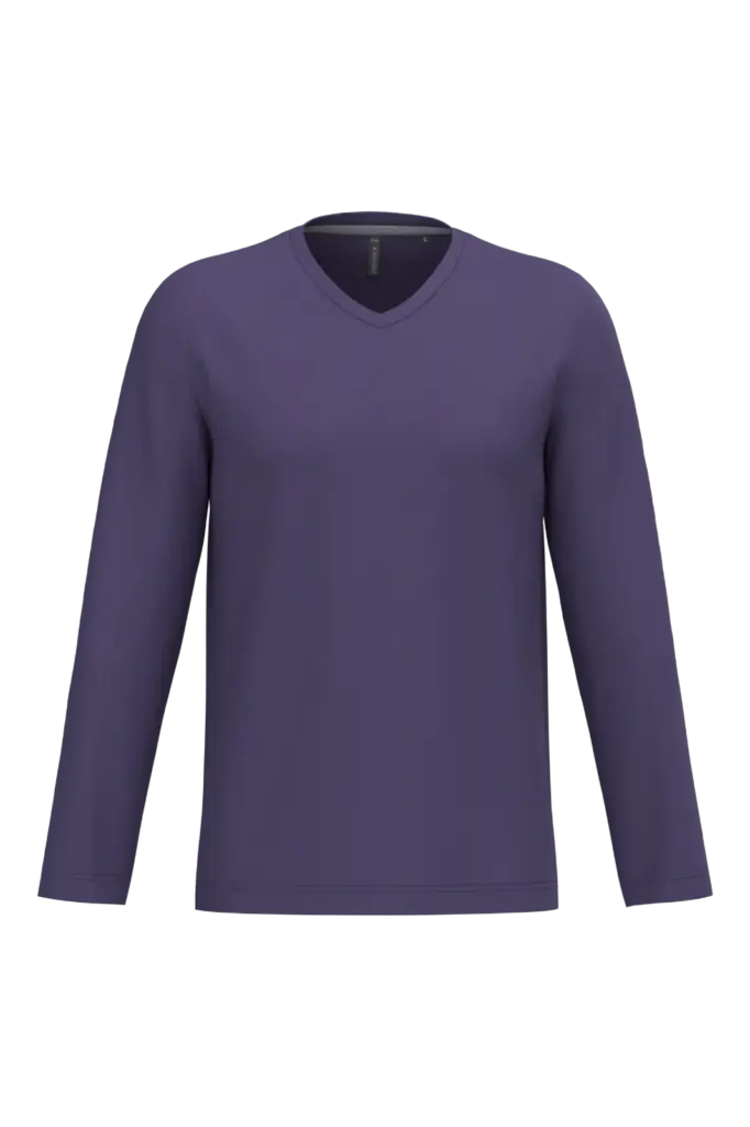 Custom V-Neck Long Sleeve K358 Combed Cotton Uniform M — product photo 44