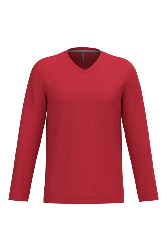 Custom V-Neck Long Sleeve K358 Combed Cotton Uniform M — product photo 45