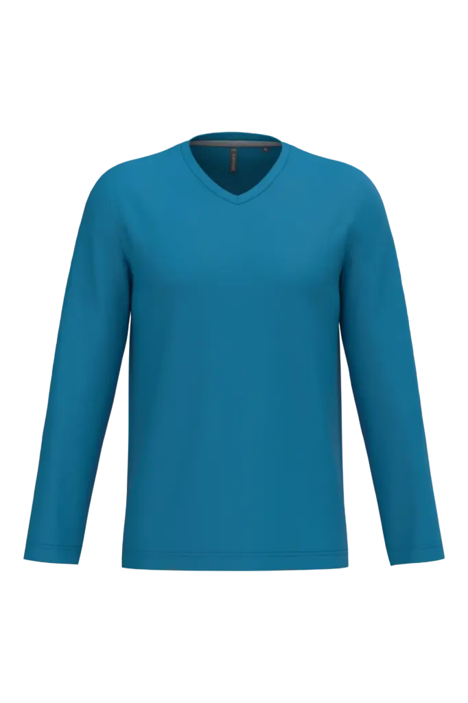 Custom V-Neck Long Sleeve K358 Combed Cotton Uniform M — product photo 48