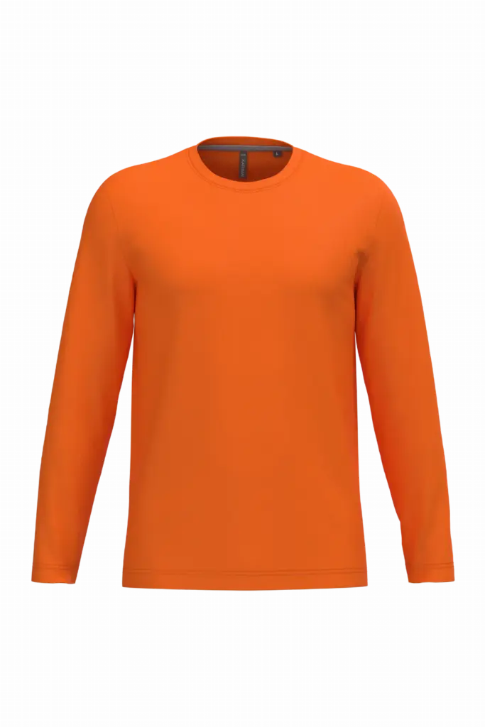 PS_K359_ORANGE - Hidalgo Langarmshirt bedrucken K359 Rundhals Baumwolle S-4XL — Produktfoto 44