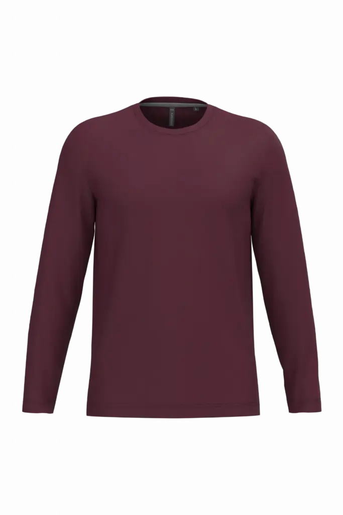 PS_K359_WINE - Hidalgo Langarmshirt bedrucken K359 Rundhals Baumwolle S-4XL — Produktfoto 52