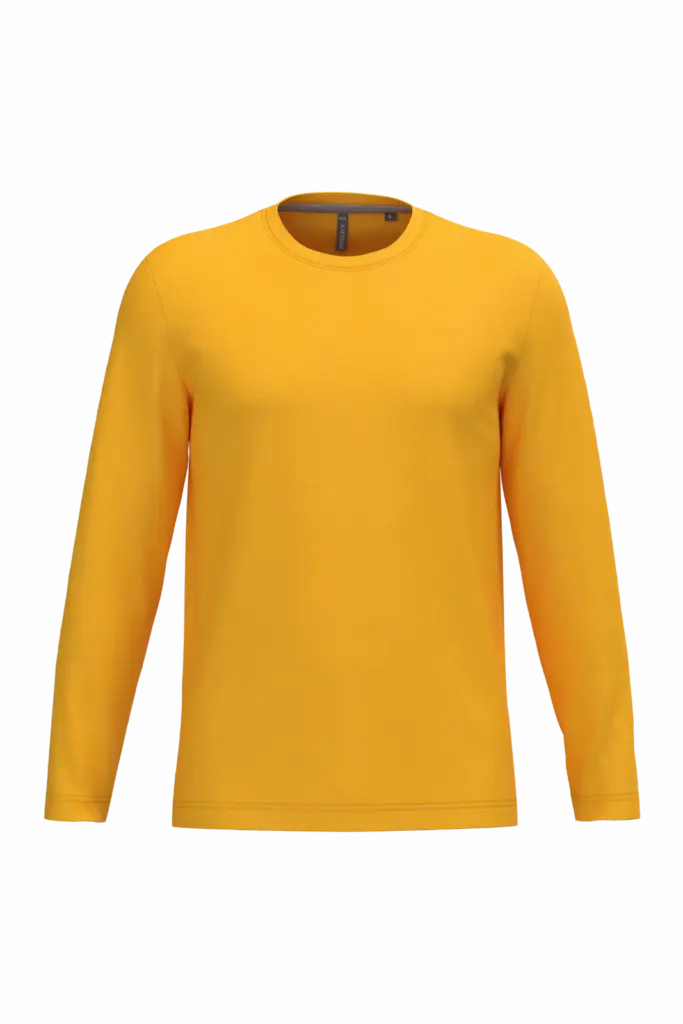 PS_K359_YELLOW - Hidalgo Langarmshirt bedrucken K359 Rundhals Baumwolle S-4XL — Produktfoto 53