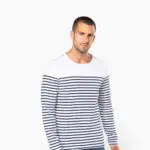 K366-01_2025 - Hidalgo-werbeartikel Gestreept heren-T-shirt lange mouwen