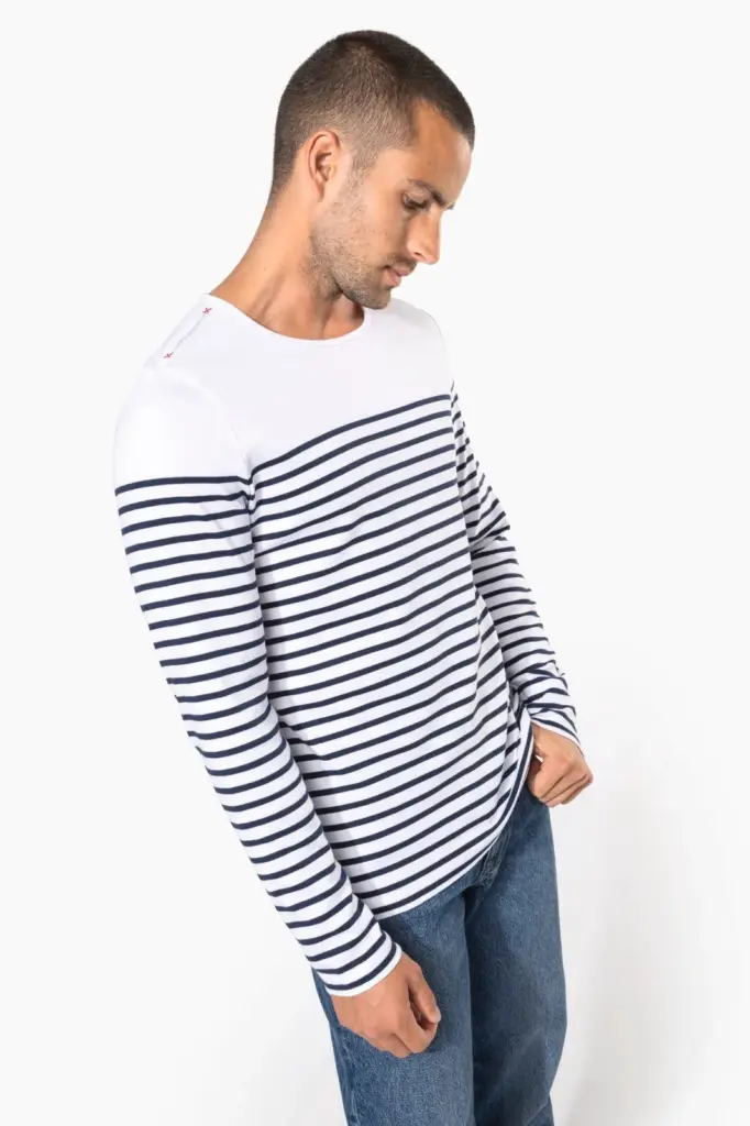 K366-03_2025 - Hidalgo-werbeartikel Gestreept heren-T-shirt lange mouwen — productfoto 6