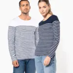 Gestreept heren-T-shirt lange mouwen — productfoto 8