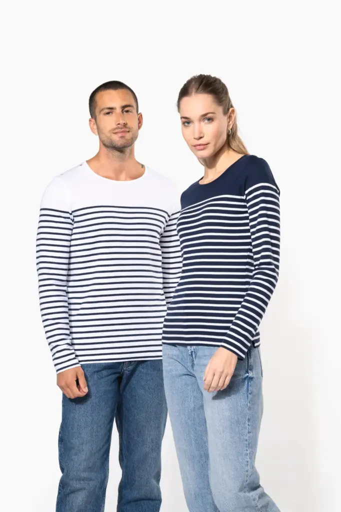 Gestreept heren-T-shirt lange mouwen — productfoto 8