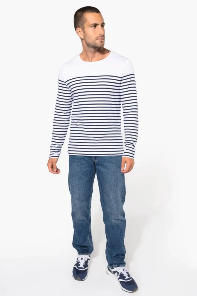 K366-05_2025 - Hidalgo-werbeartikel Gestreept heren-T-shirt lange mouwen — productfoto 9