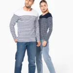 Gestreept heren-T-shirt lange mouwen — productfoto 10