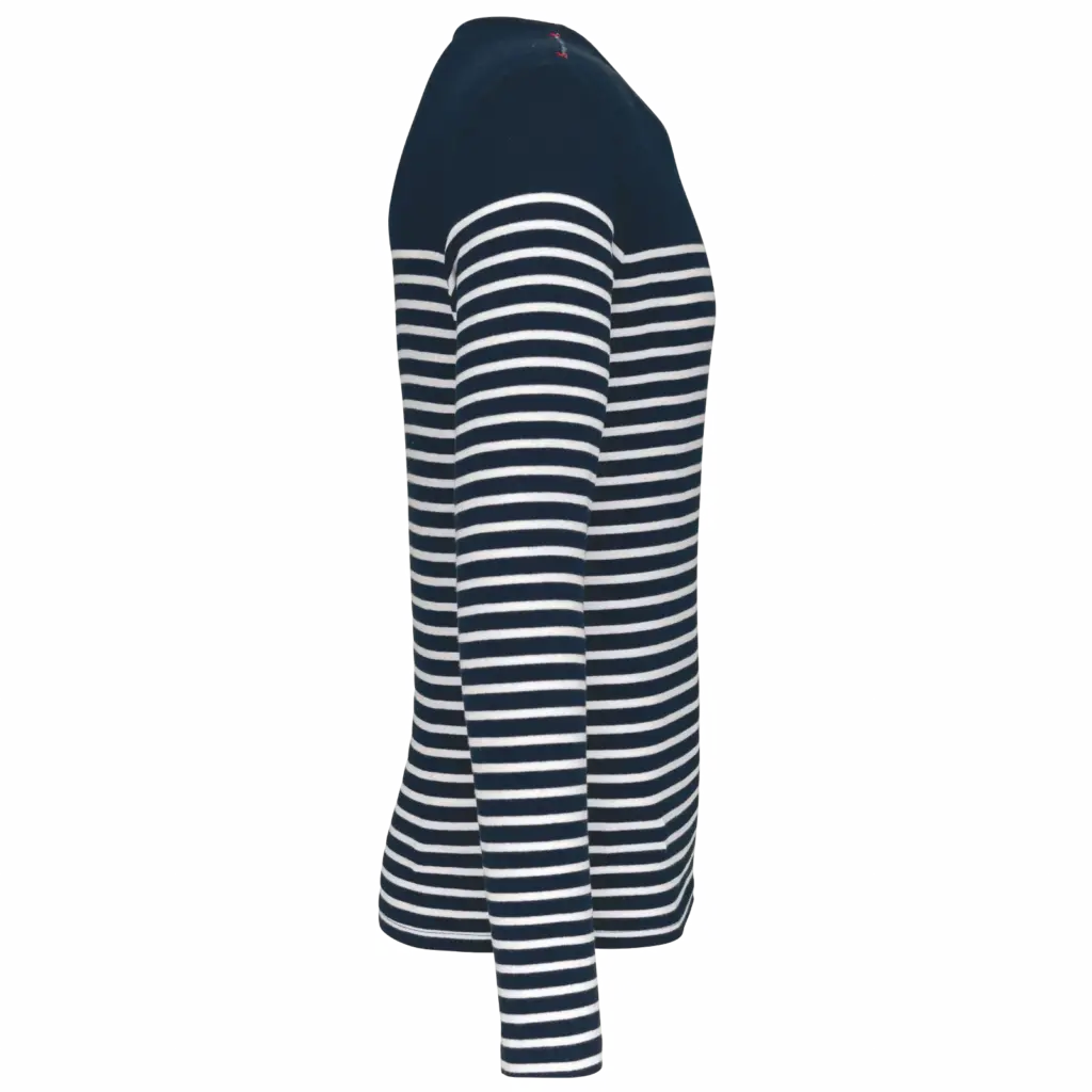 PS_K366-S_NAVY-WHITESTRIPES - Hidalgo-werbeartikel Gestreept heren-T-shirt lange mouwen, navy / white stripes — productfoto 11