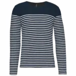 PS_K366_NAVY-WHITESTRIPES - Hidalgo-werbeartikel Gestreept heren-T-shirt lange mouwen, navy / white stripes — productfoto 12