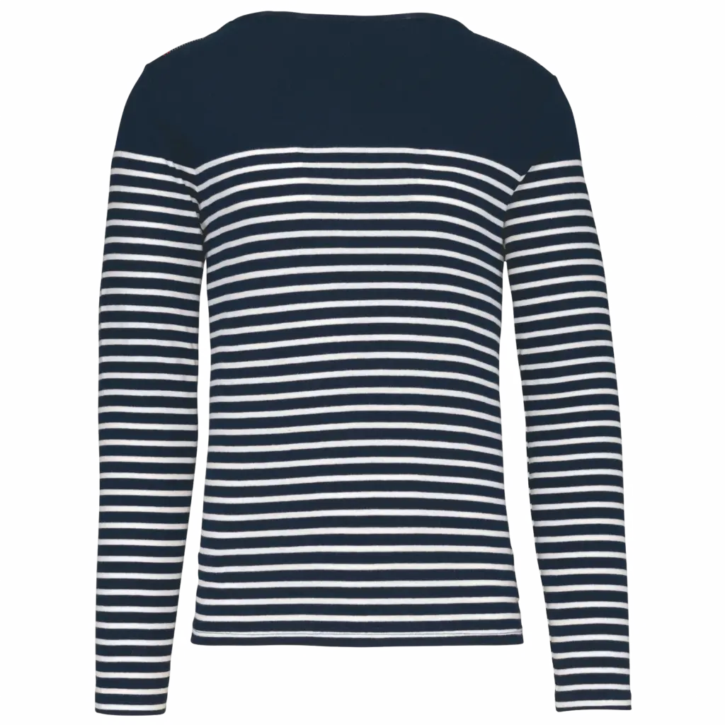 PS_K366-B_NAVY-WHITESTRIPES - Hidalgo-werbeartikel Gestreept heren-T-shirt lange mouwen, navy / white stripes — productfoto 13