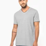 Heren-T-shirt piqué V-hals