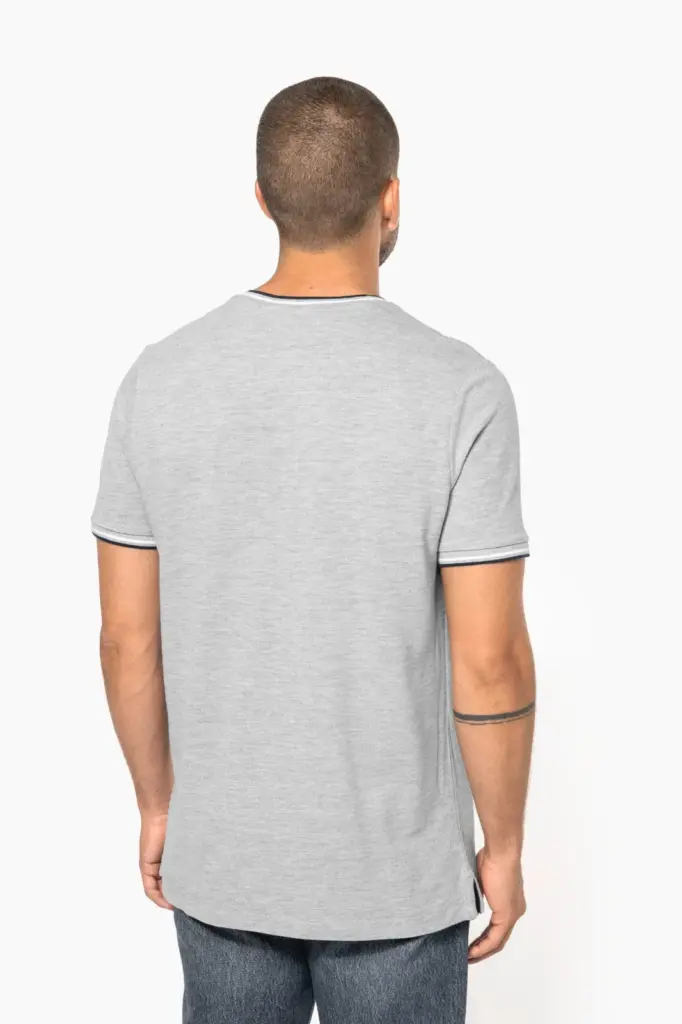 Heren-T-shirt piqué V-hals — productfoto 2