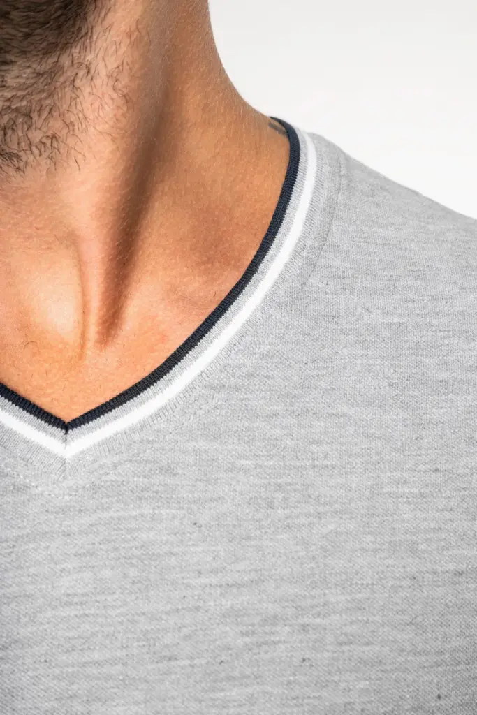 Heren-T-shirt piqué V-hals — productfoto 4