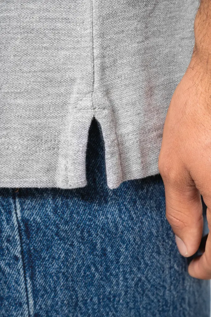 Heren-T-shirt piqué V-hals — productfoto 5
