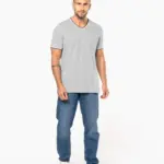Heren-T-shirt piqué V-hals — productfoto 8
