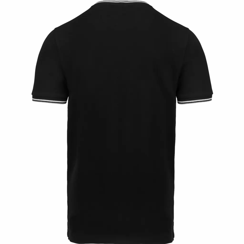 Heren-T-shirt piqué V-hals, black / light grey / white — productfoto 15
