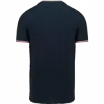 Heren-T-shirt piqué V-hals, navy / red / white — productfoto 21