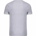 Heren-T-shirt piqué V-hals, oxford grey / navy / white — productfoto 24