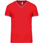 Heren-T-shirt piqué V-hals, red / navy / white — productfoto 26