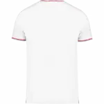 Heren-T-shirt piqué V-hals, white / navy / red — productfoto 30