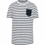 Gestreept T-shirt met zak en korte mouwen, white / navy stripes — productfoto 2