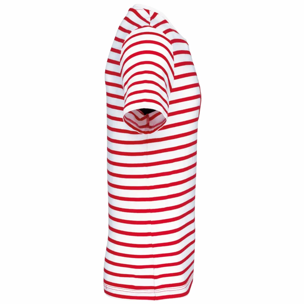 Gestreept T-shirt met zak en korte mouwen, white / red stripe — productfoto 3