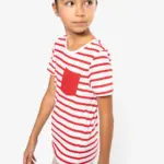 Gestreept T-shirt met borstzakje kids