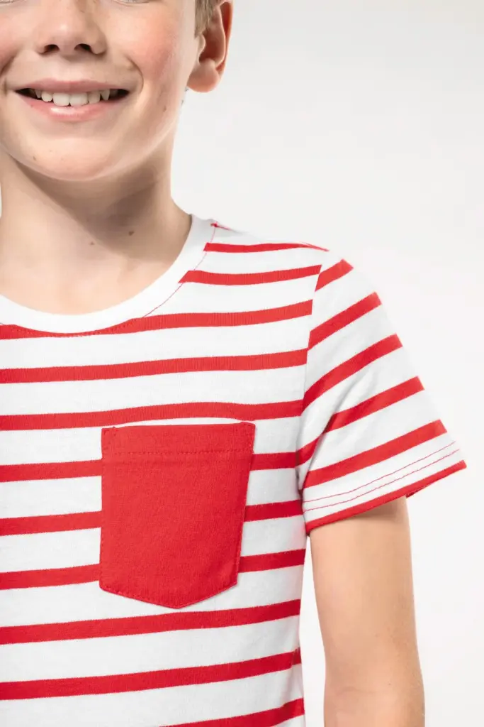 Gestreept T-shirt met borstzakje kids — productfoto 5