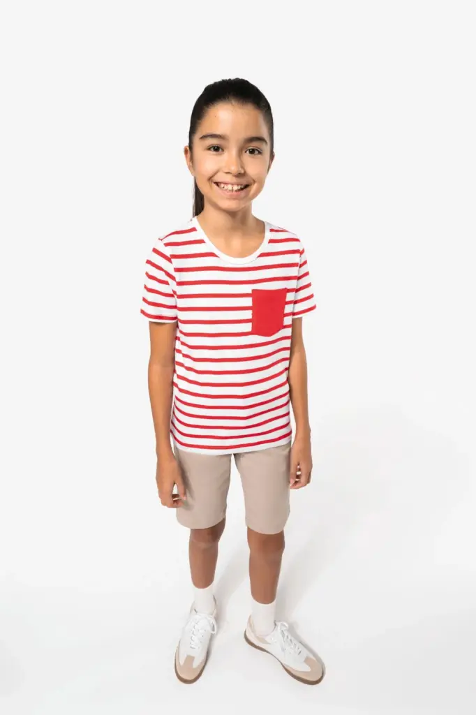 Gestreept T-shirt met borstzakje kids — productfoto 7