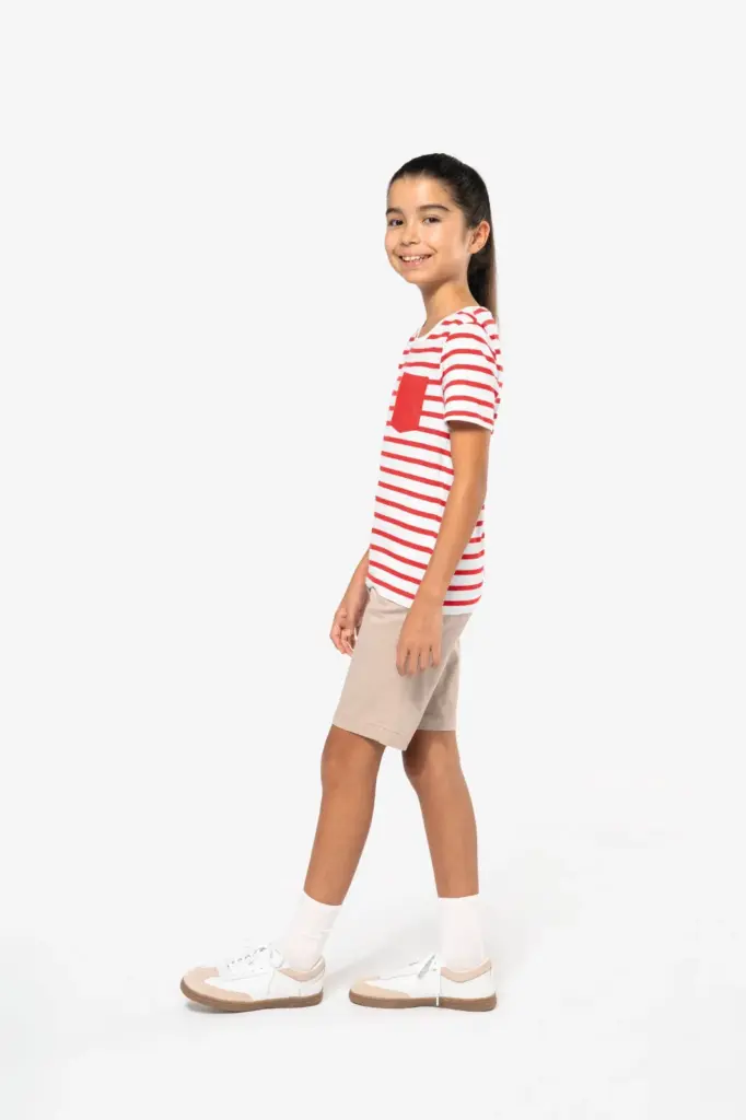 Gestreept T-shirt met borstzakje kids — productfoto 8