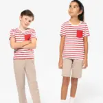 Gestreept T-shirt met borstzakje kids — productfoto 10