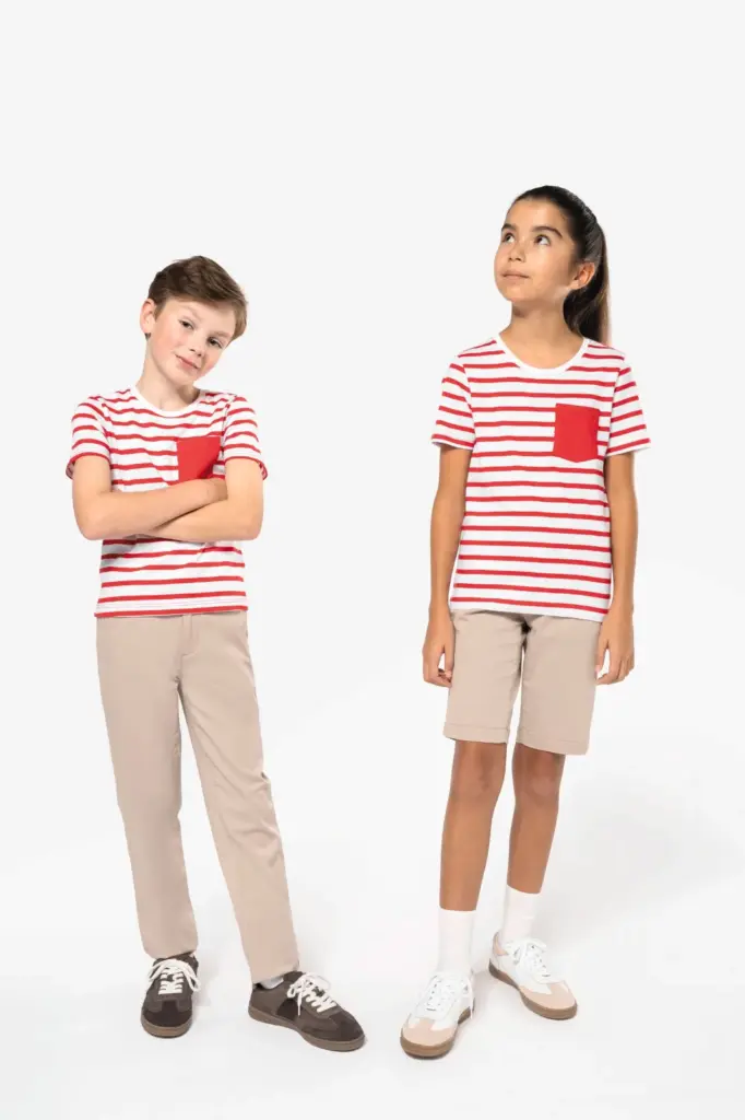 Gestreept T-shirt met borstzakje kids — productfoto 10
