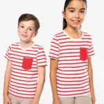 Gestreept T-shirt met borstzakje kids — productfoto 12
