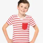 Gestreept T-shirt met borstzakje kids — productfoto 13