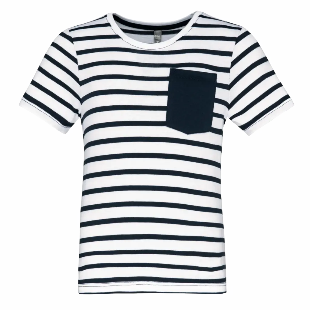 Gestreept T-shirt met borstzakje kids — productfoto 15