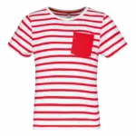 Gestreept T-shirt met borstzakje kids, white / red stripe — productfoto 18