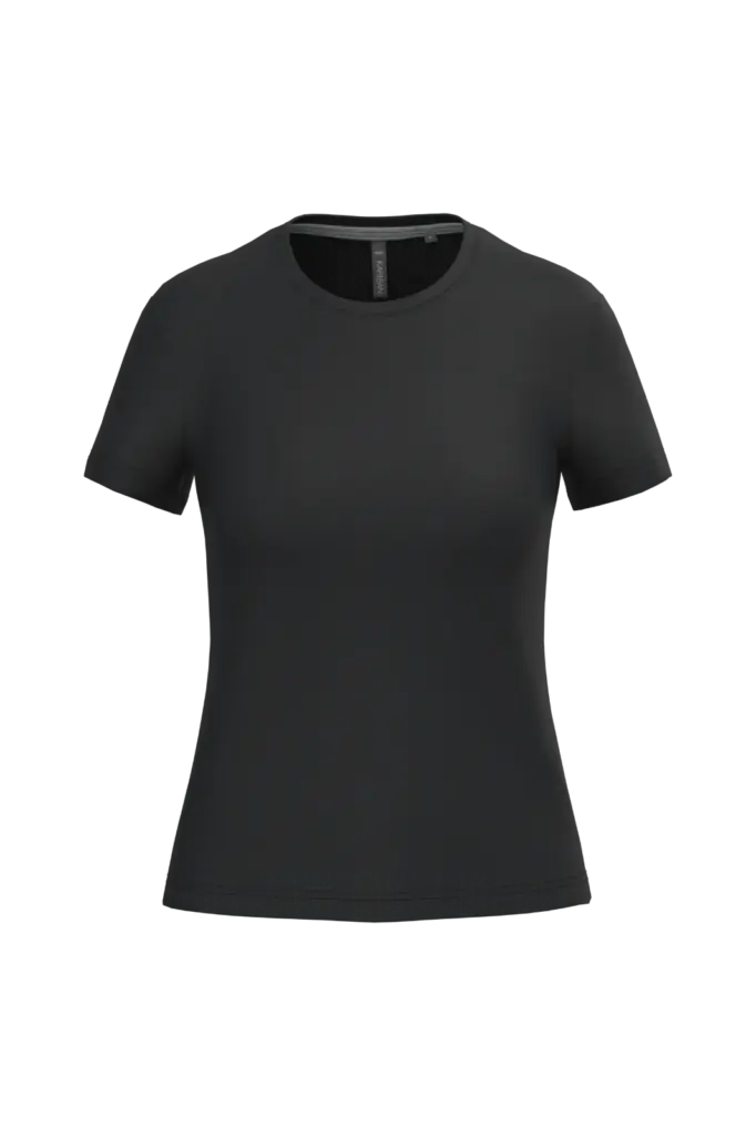 Dames T-shirt ronde hals korte mouwen, black — productfoto 11
