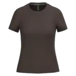 Dames T-shirt ronde hals korte mouwen, chocolate — productfoto 14